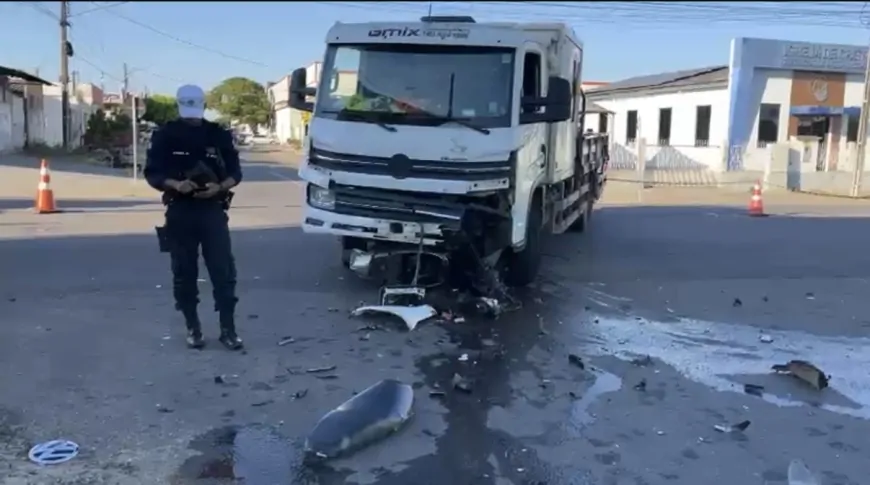 Acidente entre moto e carro deixa motociclista ferido no Segundo Distrito de Ji-Paraná