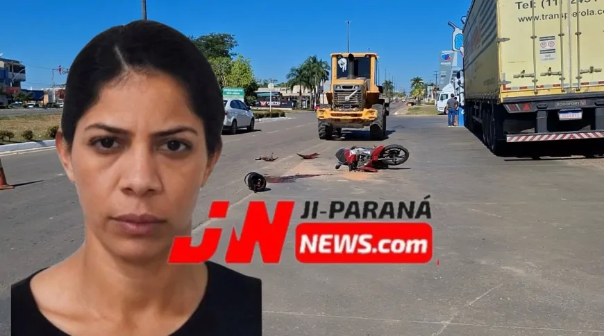 Acidente entre motocicleta e pá-carregadeira termina com morte de mulher em Ji-Paraná