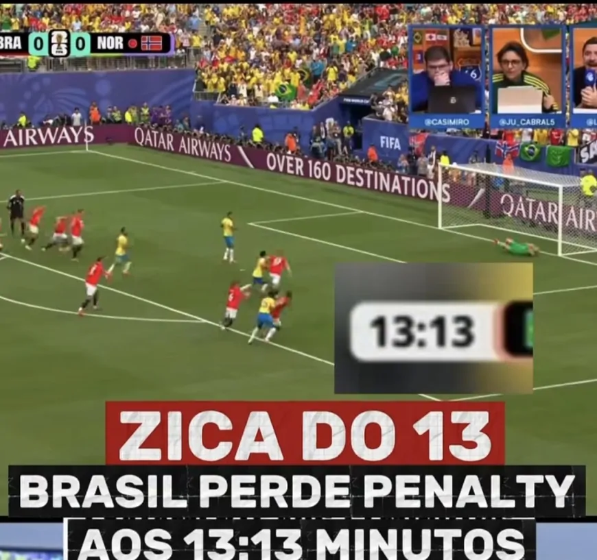 Internet debocha por Brasil ter perdido pênalti aos 13 minutos