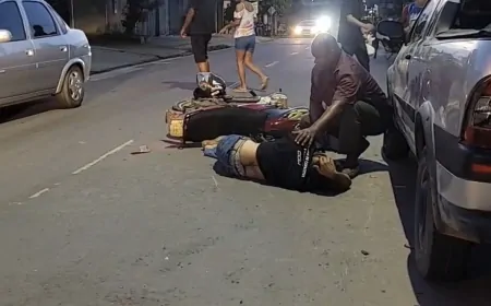Colisão frontal deixa motociclista ferido e mobiliza equipes de resgate em Ji-Paraná