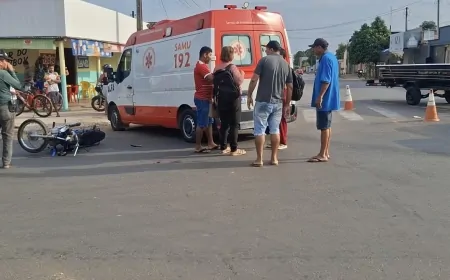 Motociclista fica inconsciente após bater contra caminhão em cruzamento da T-26