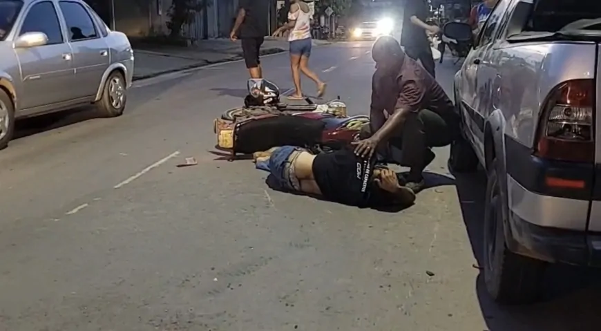 Colisão frontal deixa motociclista ferido e mobiliza equipes de resgate em Ji-Paraná