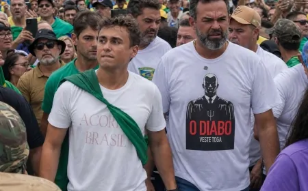 Bruno Bolsonaro Scheid e Nikolas Ferreira lideram manifestação para pressionar Davi Alcolumbre em Macapá