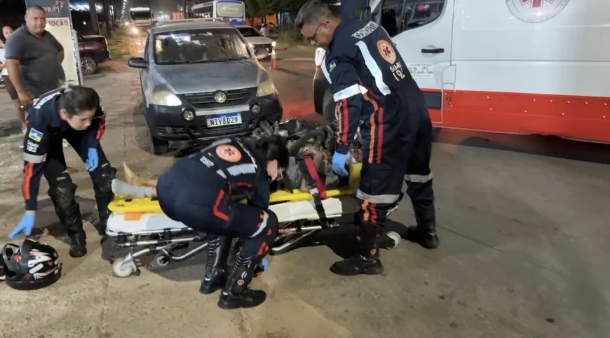Dois motociclistas ficam feridos após colisão frontal na antiga Linha 94, em Ji-Paraná