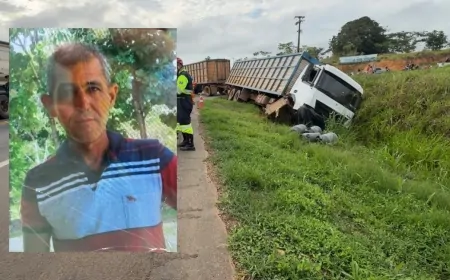 Caminhão munck é utilizado para retirar corpo de motociclista após acidente fatal em Ji-Paraná