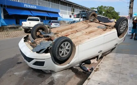 Capotamento mobiliza Polícia Militar na madrugada desta sexta-feira