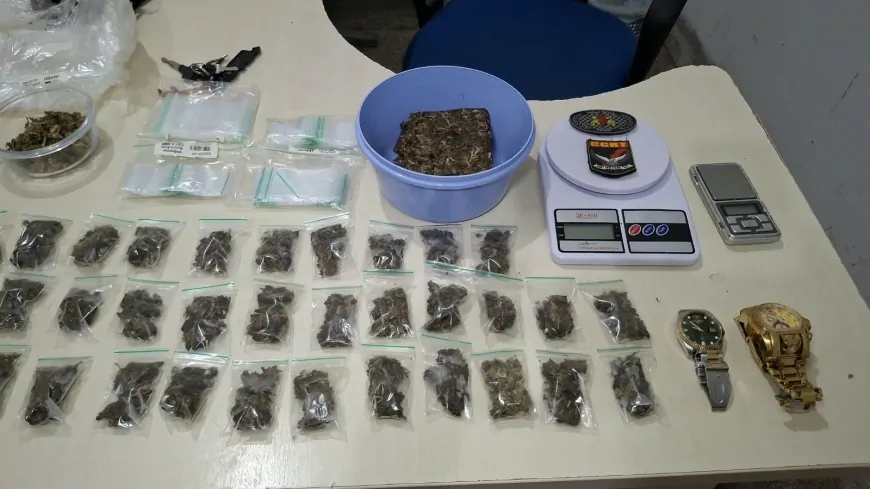 Suspeito é preso com drogas, dinheiro e balanças de precisão em Ji-Paraná