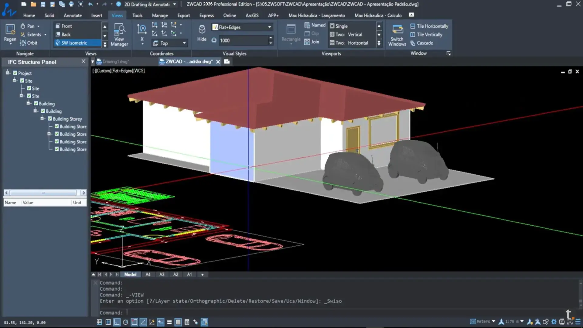 Interface ZWCAD Modelagem 3D - Software CAD