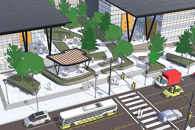Projeto de paisagismo modelado no SketchUp
