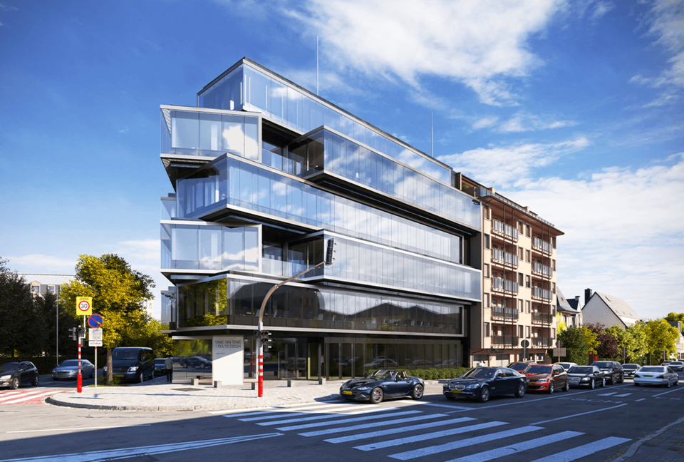 Render de visualização arquitetônica integrada ao projeto, produzido no V-Ray
