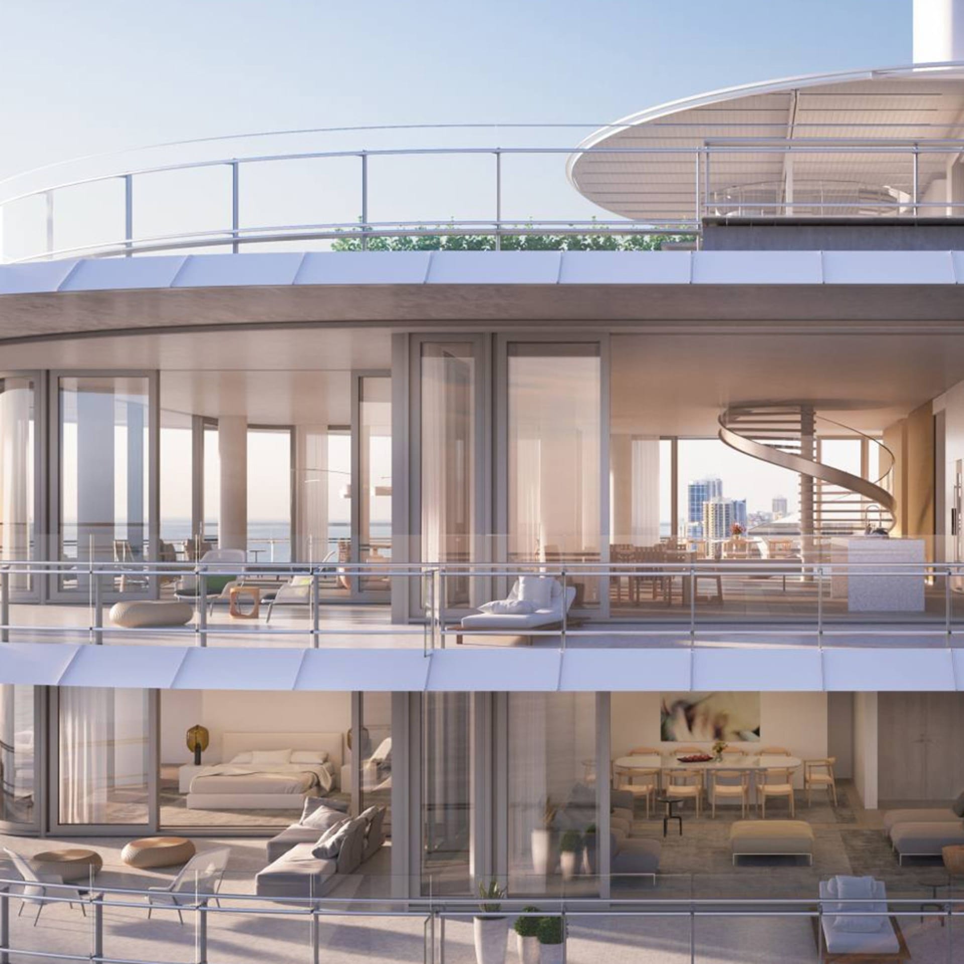 Render de arquitetura de grande porte criado com V-Ray
