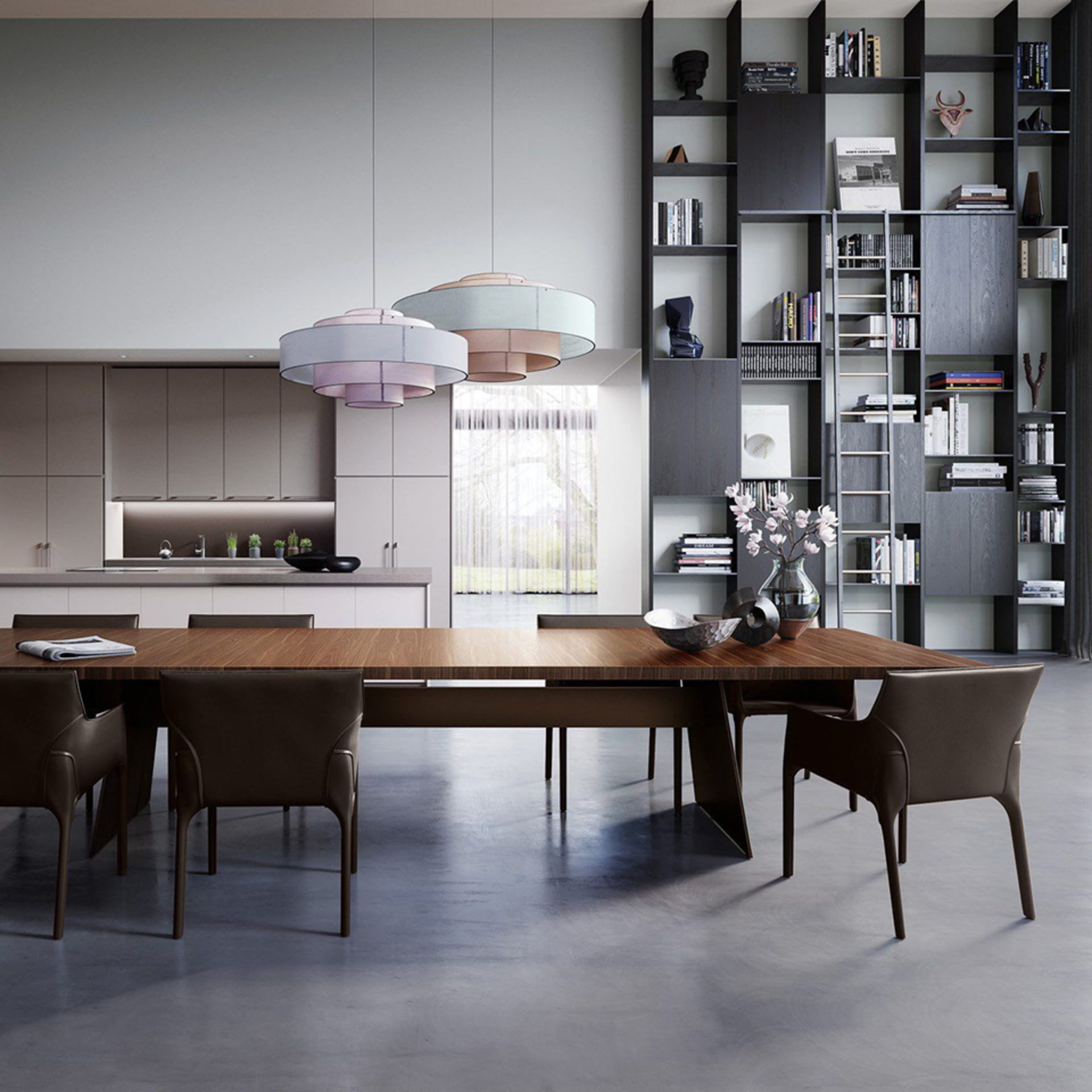 Render de design de interiores criado com V-Ray