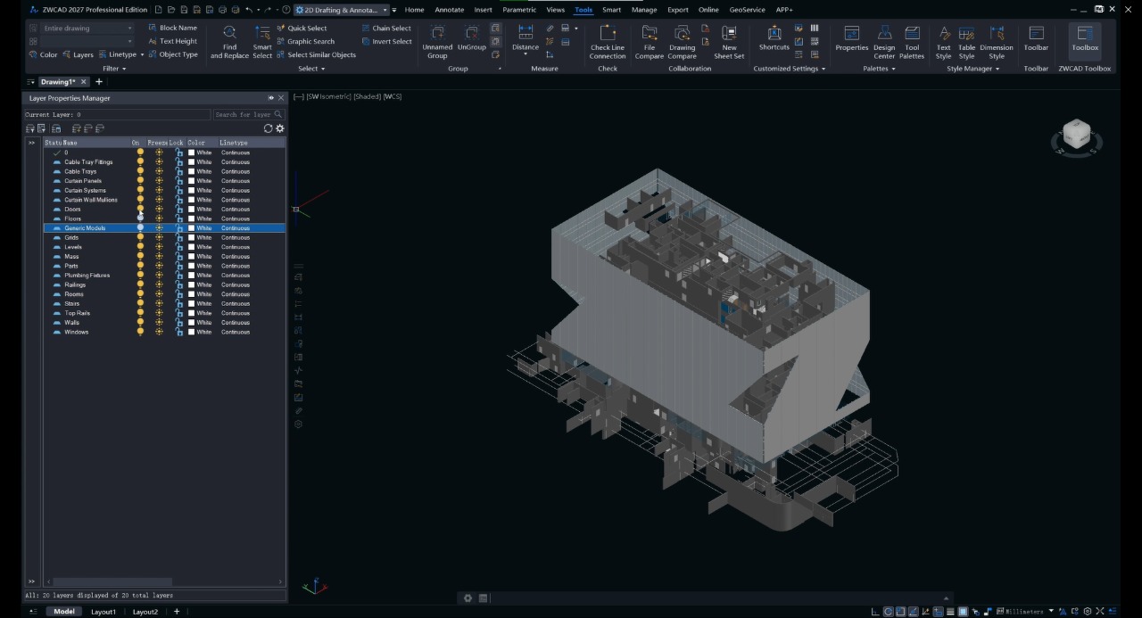 ZWCAD 2027 — RVT Import nativo de modelos Revit 2015 a 2025