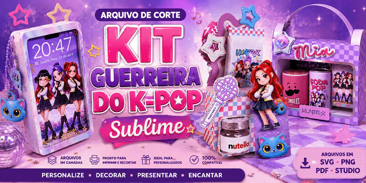Arquivo de Corte Kit Guerreira do K-Pop Sublime