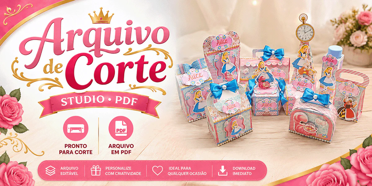 Arquivo De Corte Kit Alice No Pais Das Maravilhas  - Silhouette Studio