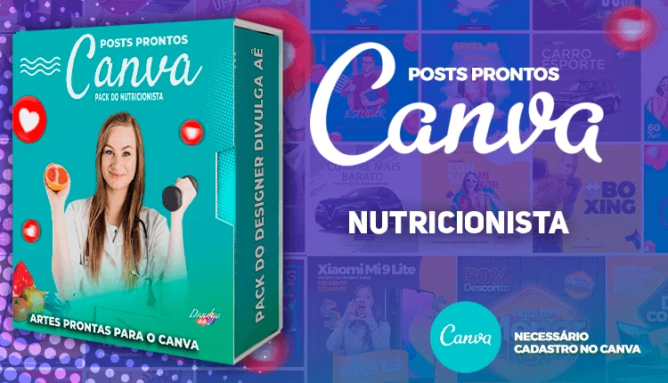 Pack de Posts Prontos para o Canva - Nutricionistas + Legendas Prontas