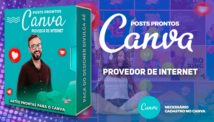 Pack de Posts Prontos para o Canva   com Legendas  - Provedor de Internet