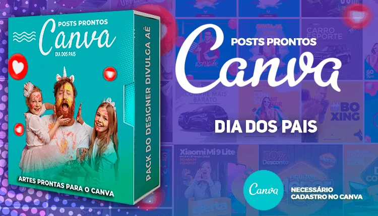 Kit de Posts Prontos para Datas Comemorativas  - Dia dos Pais - Canva