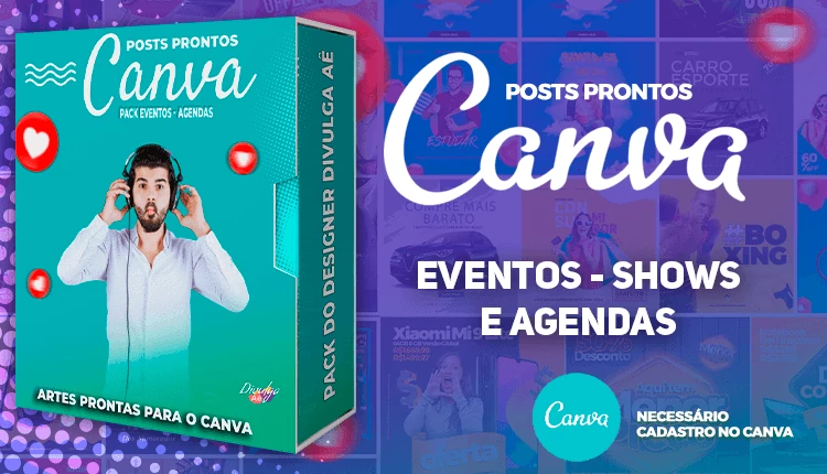 Pack de Posts Prontos para o Canva - Eventos e Shows