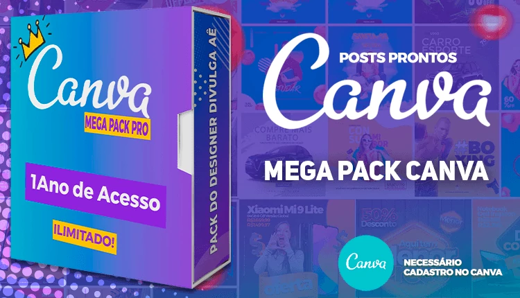 Mega Pack de Posts para o Canva + Brindes Extras