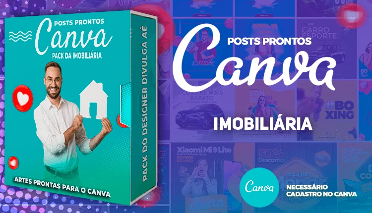 Pack de Posts Prontos para o Canva - Imobiliária - Corretora de Imóveis + Legendas Prontas