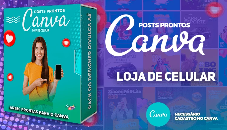 Pack de Posts Prontos para o Canva - Acessórios  - Capinhas - Loja de Celular com Legendas