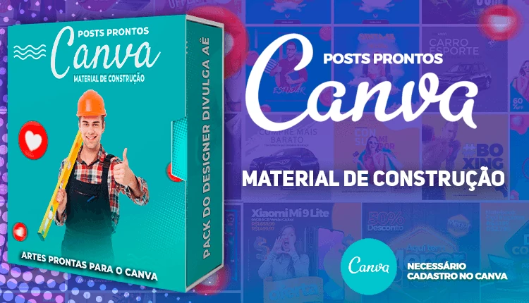 Pack de Posts Prontos + Legendas - Material de construção - Depósitos - Canva
