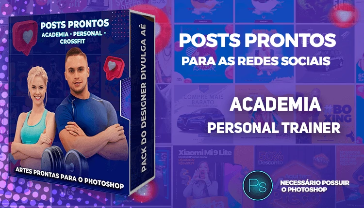 Pack de Posts Prontos com Legendas - Academias - Personal Trainer