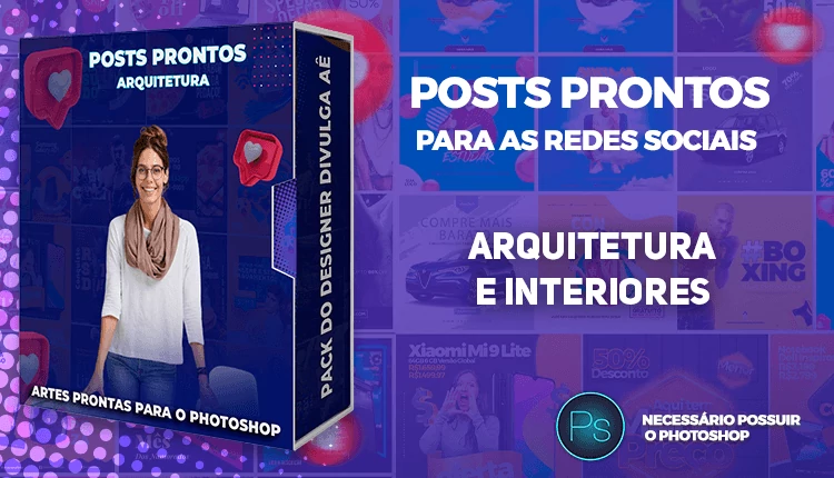Pack de Posts Prontos para Escritório de Arquitetura - Arquiteto - Photoshop