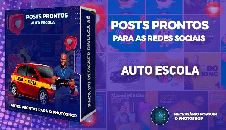 Mega Pack de Posts Prontos para Auto-Escola e Centro de Formação de Condutores - Photoshop