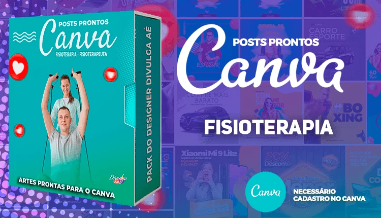 Pack de Posts Prontos para o Canva -  Fisioterapia  -  Fisioterapeuta + Legendas Prontas