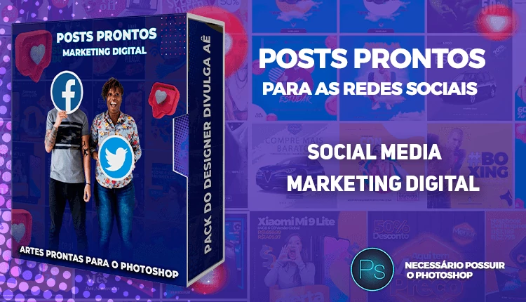 Mega Pack de Posts Prontos - Agência de Marketing Digital no Photoshop