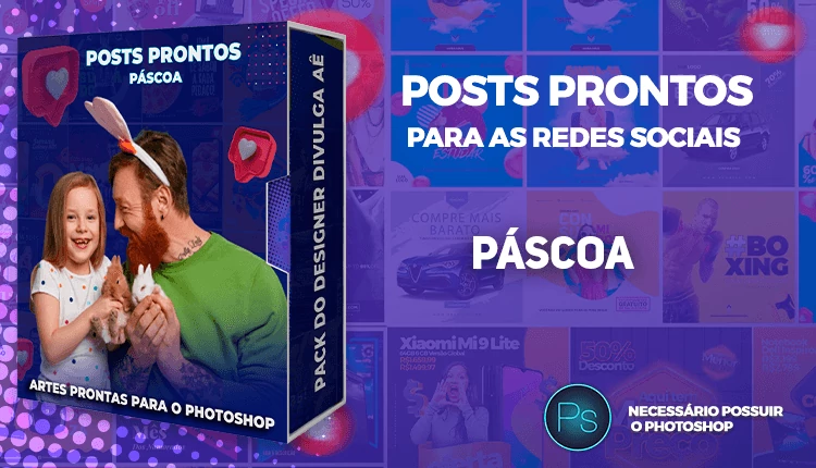 Pack de Posts Prontos para Confetaria e Pascoa - Photoshop (Gratuito)