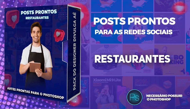 Pack de Posts Prontos para Restaurantes e Delivery - Photoshop