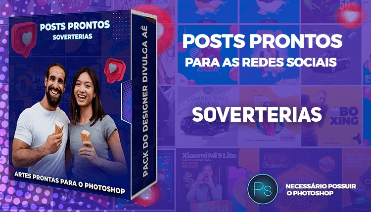 Pack de Posts Prontos com Legendas para Soverterias - Photoshop