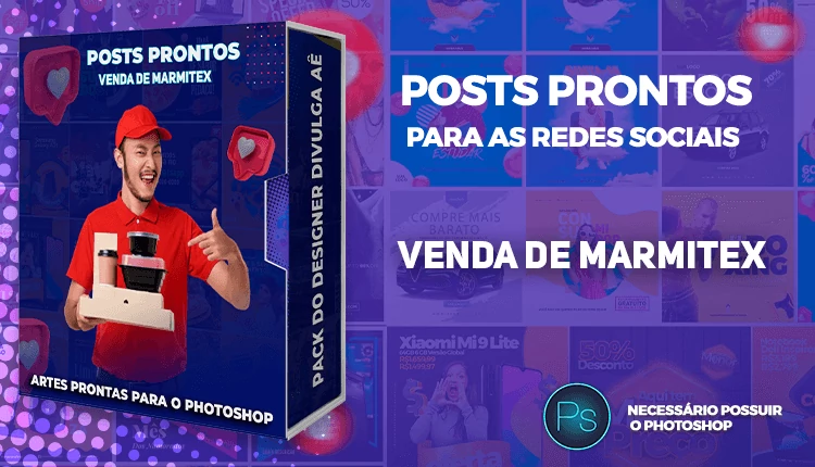 Pack de Posts Prontos Venda de Marmitex - Restaurantes - Self Service - Photoshop