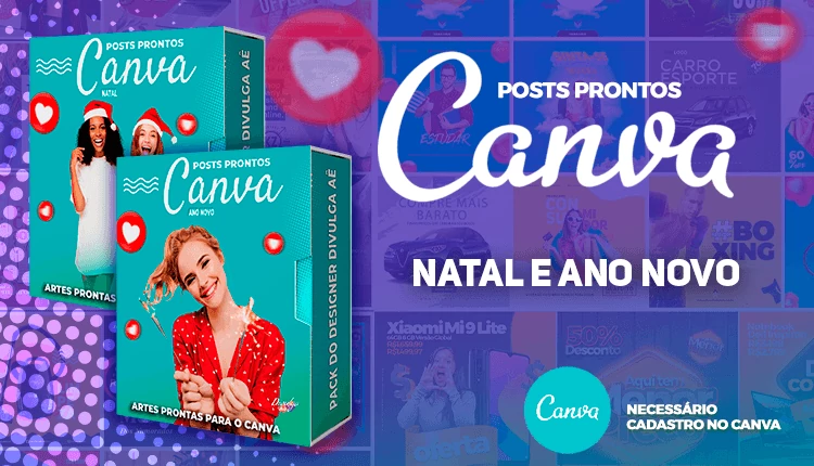 Pack de Posts Prontos para o Canva - Natal e Ano Novo 2026