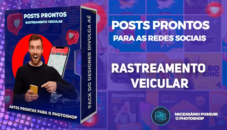 Pack de Posts Prontos com Legendas para  Rastreamento Veicular