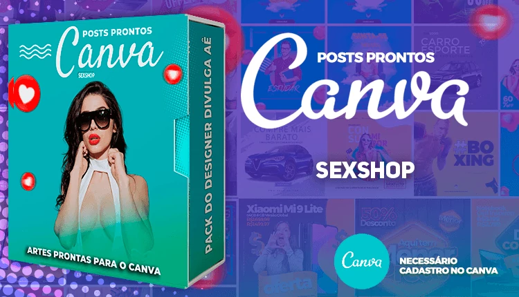 Pack de Posts Prontos - Sex Shop e Venda de Lingerie com Legendas no Canva