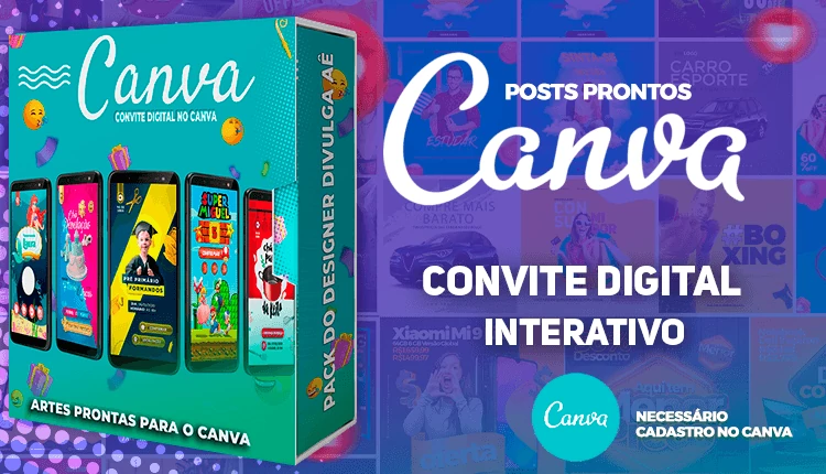 Mega Pack com mais de 1200 Convites Digitais, Interativos e Cinematográfico no Canva