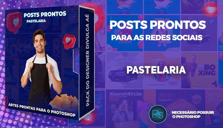 Pack de Posts Prontos Lanchonetes -  Vendas de Pastel - Pastelaria