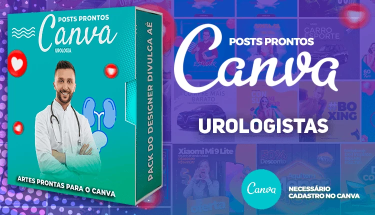 Pack de Posts Prontos para o canva + Legendas Prontas para Urologistas - Nefrologia e Clínica Médica