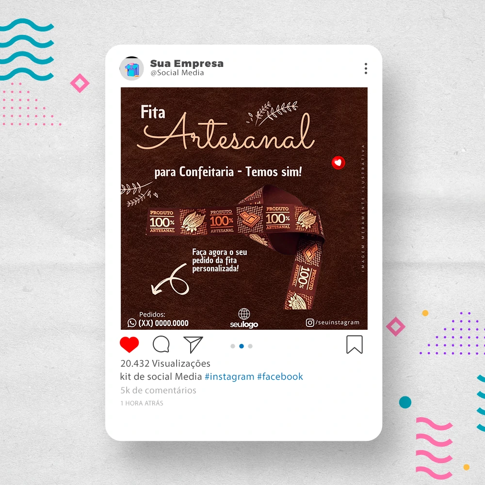 Kit de Social Media - Posts Prontos para Loja de decoração para Festas no Canva com Legendas