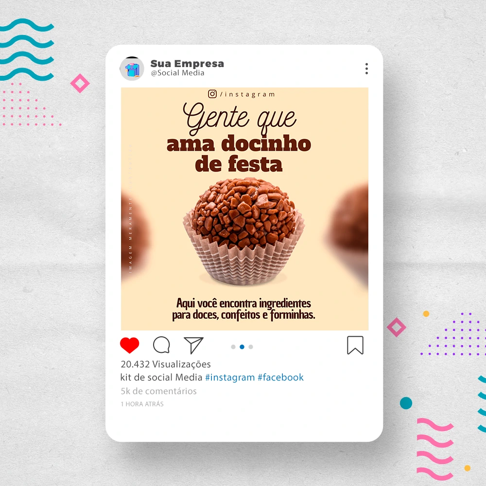 Kit de Social Media - Posts Prontos para Loja de decoração para Festas no Canva com Legendas