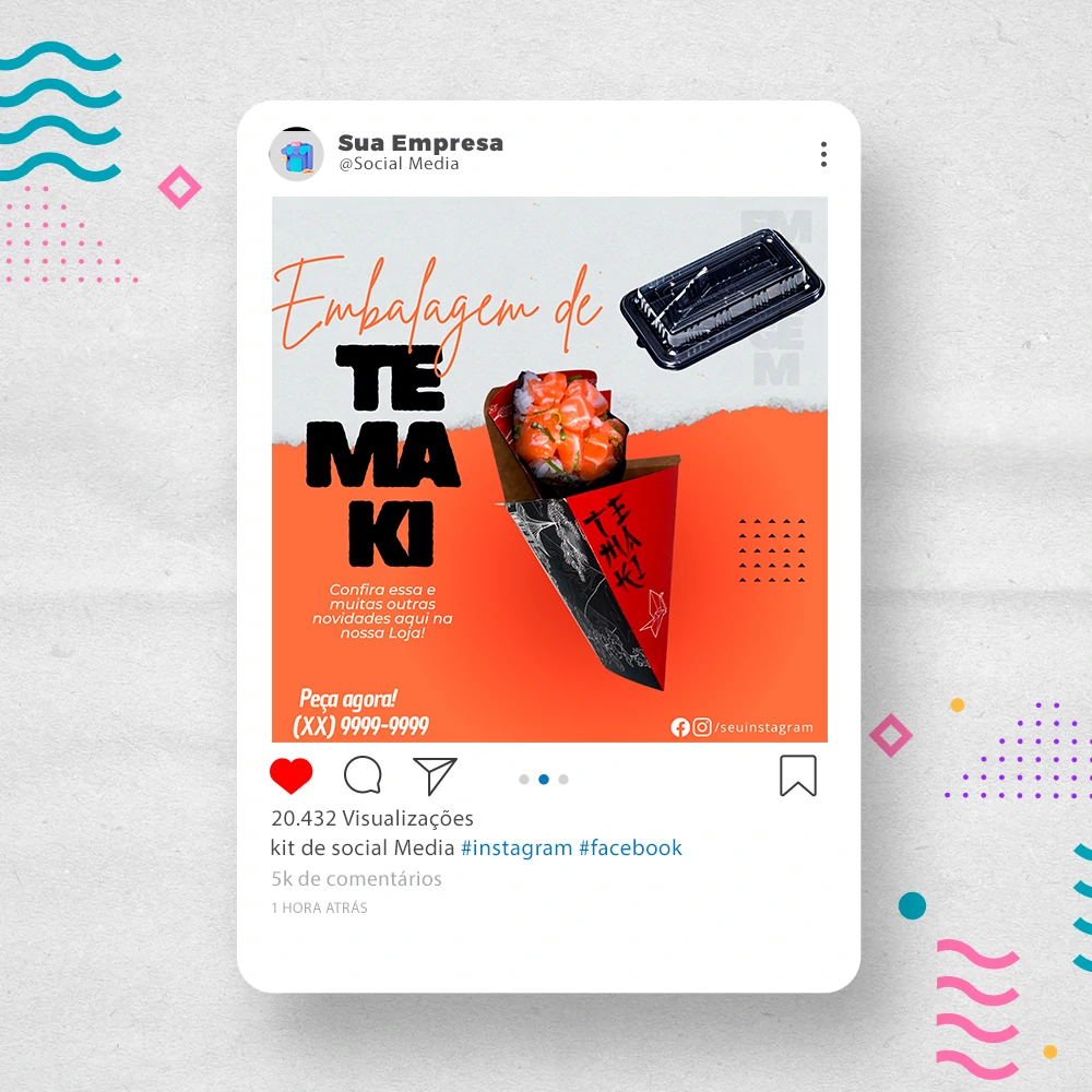 Kit de Social Media - Posts Prontos para Loja de decoração para Festas no Canva com Legendas