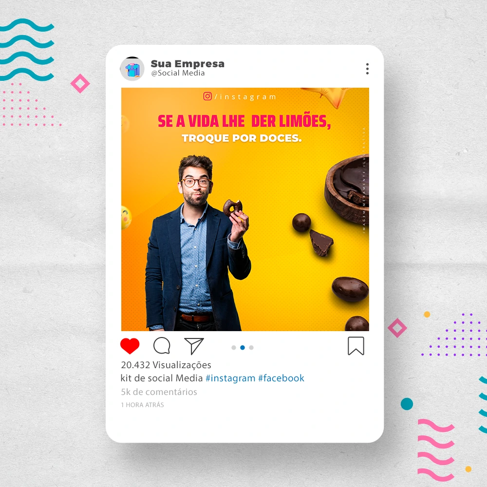 Kit de Social Media - Posts Prontos para Loja de decoração para Festas no Canva com Legendas