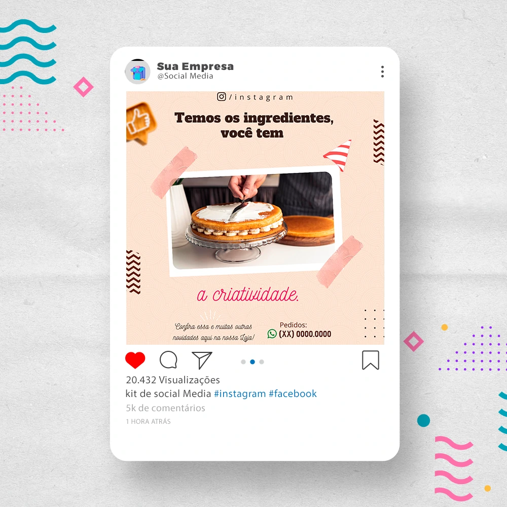 Kit de Social Media - Posts Prontos para Loja de decoração para Festas no Canva com Legendas