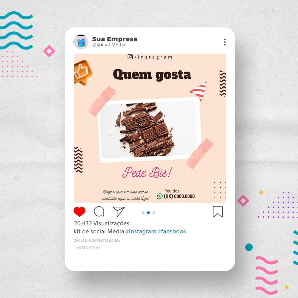 Kit de Social Media - Posts Prontos para Loja de decoração para Festas no Canva com Legendas