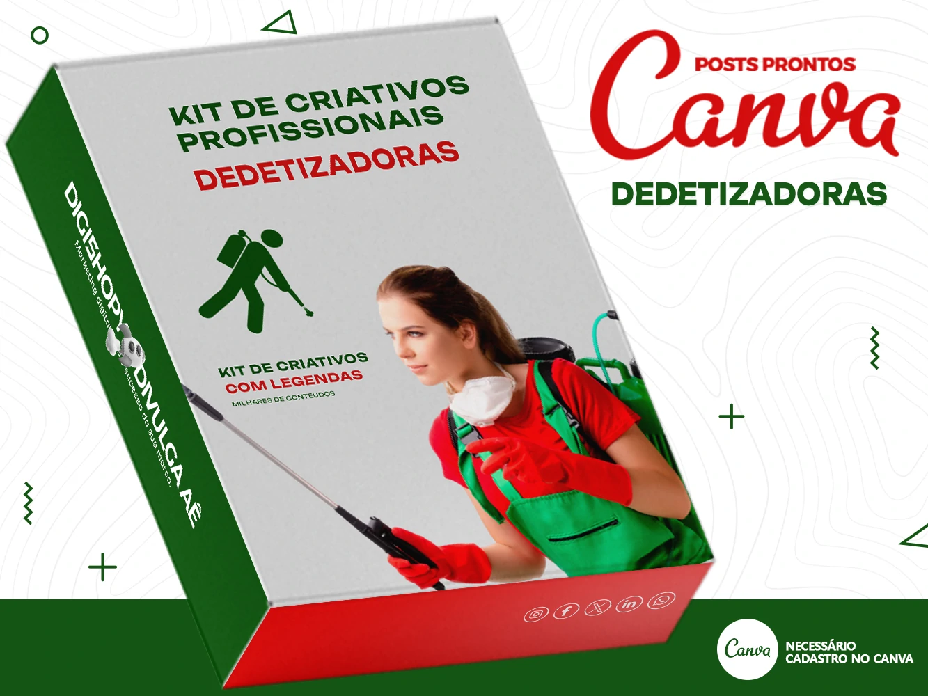 Kit de Social Media - Posts Prontos para Dedetização/Dedetizadoras no Canva com Legendas