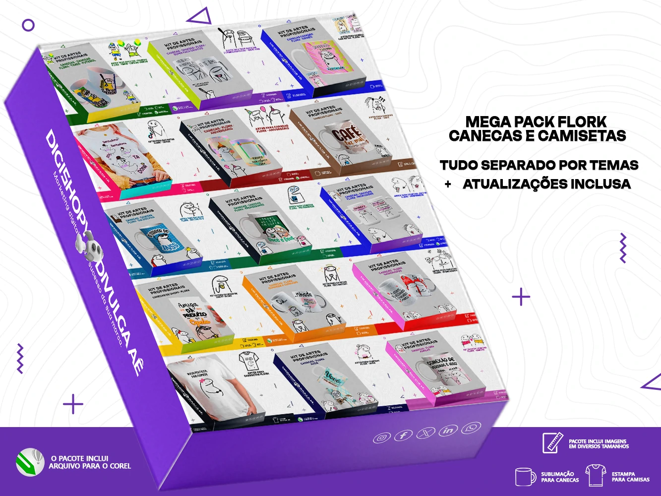 Mega Pack Flork para Canecas e Camisetas e Almofadas